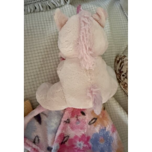 Little Beginnings Unicorn Plush w/Lovey Security Blanket Pink Floral Toy - Picture 9 of 9